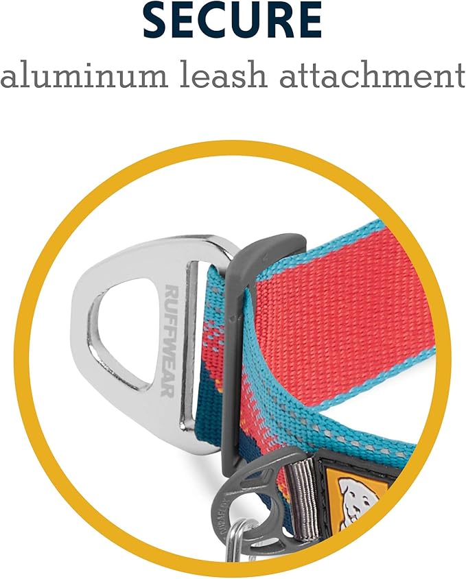 Ruffwear, Top Rope Dog Collar, Reflective Collar with Metal Buckle for Everyday Use, Sunset, 11"-14"
