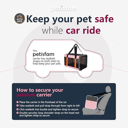 Top Load Pet Carrier for Large and Medium Cats, Small Dogs. Easy to get cat in, carry, storage, clean and escape Proof (Pink)