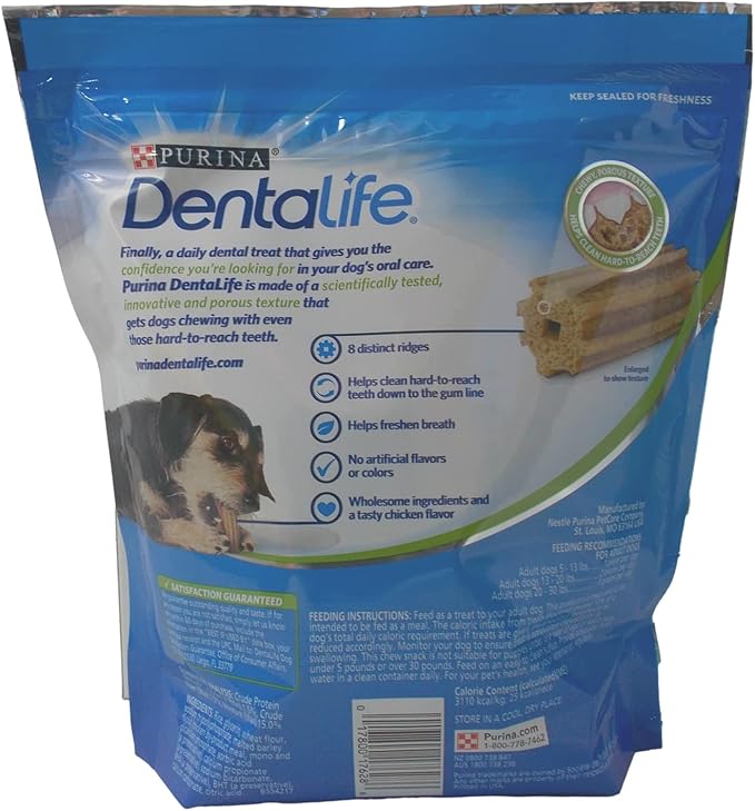 Purina DentaLife Daily Oral Care Chews Dental Dog Treats - Mini Snacks for Small Breeds (58 Count) - Plus Rope Toy and Fun Animal Facts Booklet Bundle