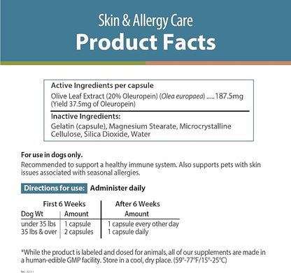 JustFoodForDogs Dog Allergy Supplement for Immune System Support, Skin & Allergy Care - 60 count