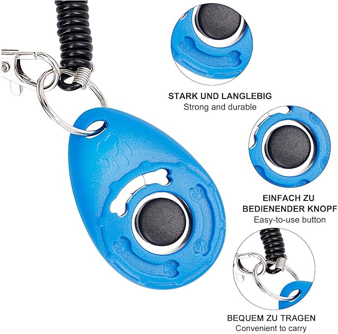3 Pack Dog Training Clicker with Wrist Strap, Pet Clicker for Dog Clicker for Training Puppy Clicker Trainer, Pet Training Clicker for Cats Puppy Bird Horse Animal