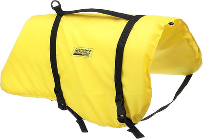 Seachoice Dog Life Vest, Adjustable Life Jacket for Dogs, w/Grab Handle, Yellow, Size Large, 50-90 Lbs.