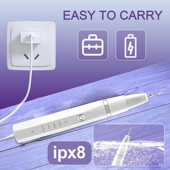 Dog Teeth Cleaning Kit-Dog Tooth Plaque Remover-Ultimate Pet Dental Care Kit - Ultrasonic Teeth Cleaner and Plaque Remover for Dogs | Complete Oral Hygiene Solution-White