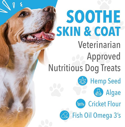 Green Gruff Dog Skin and Coat Supplement - Organic Dog Allergy Chews - Dry Skin, Shedding, Dog Itch Relief - Dog Omega 3 Supplement - Made in USA, Protein - Rich - Anti Itch for Dogs - 90 Chews