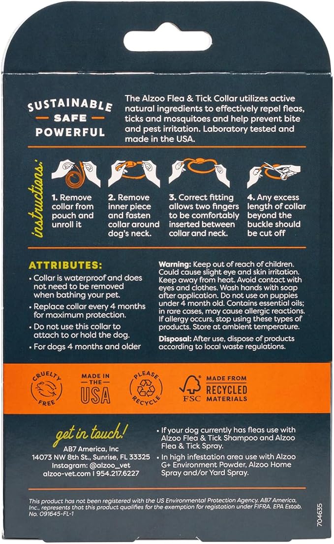 Flea & Tick Dog Collar, Helps Repel Fleas, Ticks & Mosquitoes, 100% Plant-Based Active Ingredients, Phthalates and PVC Free, Up to 4 Months Protection, Medium-Sized Dogs: 16-40 lbs, Pack of 2