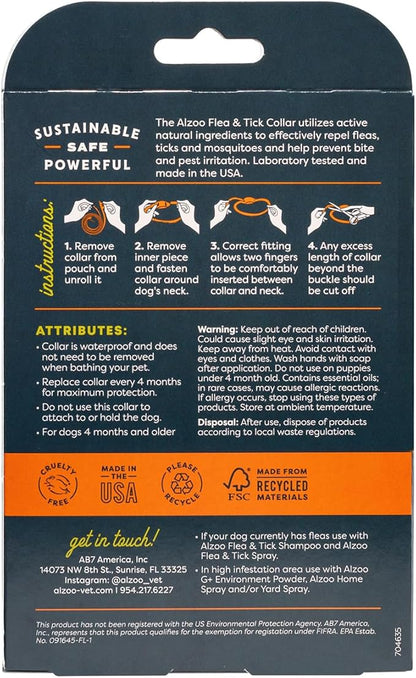 Flea & Tick Dog Collar, Helps Repel Fleas, Ticks & Mosquitoes, 100% Plant-Based Active Ingredients, Phthalates and PVC Free, Up to 4 Months Protection, Medium-Sized Dogs: 16-40 lbs, Pack of 2