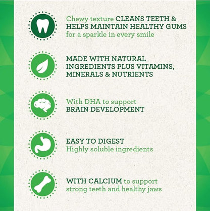 Greenies Puppy 6+ Months Petite Natural Dental Care Dog Treats, 12 oz. Pack (20 Treats)