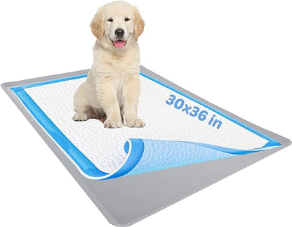 Skywin Dog Pad Holder Tray for 30 x 36 Inches Training Pads - Easy to Clean and Store Perfect for Dog Potty Tray – Silicon Wee Wee Pad Holder, No Spill Pee Pad Holder for Dogs (Light Grey)