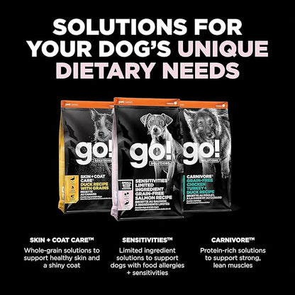 GO! SOLUTIONS Sensitivities – Small Bites Salmon Recipe – Limited Ingredient Dog Food, 3.5 lb – Grain Free Dog Food for All Life Stages – Dog Food to Support Sensitive Stomachs