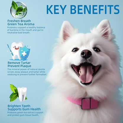 Dog Teeth Cleaning Powder,Dental Powder for Dogs Teeth Plaque and Tartar,Dog Oral Cleaning Powder with Probiotics,Fresh Breath,80g