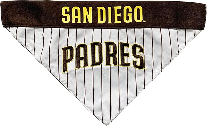 Pets First MLB SAN Diego Padres Reversible Bandana Size XX-Large for Dogs & Cats. 2 Sided Sports Bandana,Premium Embroidery Team Logo, All MLB Teams Available