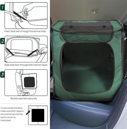 Love's cabin 36in Portable Upgrade Large Dog Bed - Pop Up Dog Kennel, Indoor Outdoor Crate for Pets, Portable Car Seat Kennel, Cat Bed Collection, Olive-Green
