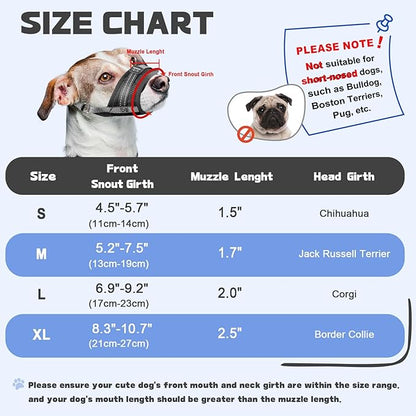 Dog Muzzle Soft Air Mesh Muzzle for Medium Dogs, Adjustable Pet Muzzle for Small and Large Dogs to Drink Normally, Breathable Reflective Muzzle for Dogs to Prevent Biting(Black,XL-20)