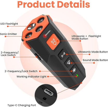 Newest Ultrasonic Dog Trainer Device – Bark Deterrent – Dog Training and Behavior Aids (Black)