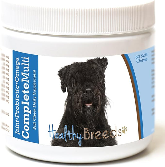 Healthy Breeds Bouvier des Flandres All in One Multivitamin - Complete with Probiotics, Glucosamine, Chondroitin & Omegas - 60 Soft Chewy Treats