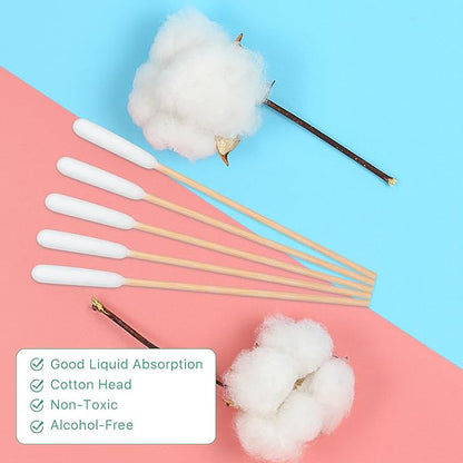 300 Pieces Cotton Swabs for Dogs, 6 Inch Pet Cotton Ear Buds for Puppy Long Qtips for Dogs Ear Cotton Buds Dog Ear Care Cotton Sticks for Apply Medicine, Clean Wound