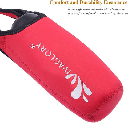 VIVAGLORY 25oz Stainless Steel Water Bottle & Neoprene Bottle Carrier Combo, Dog Drinking Bottles and Water Bottle Holder, Great for Hiking & Traveling with Pets