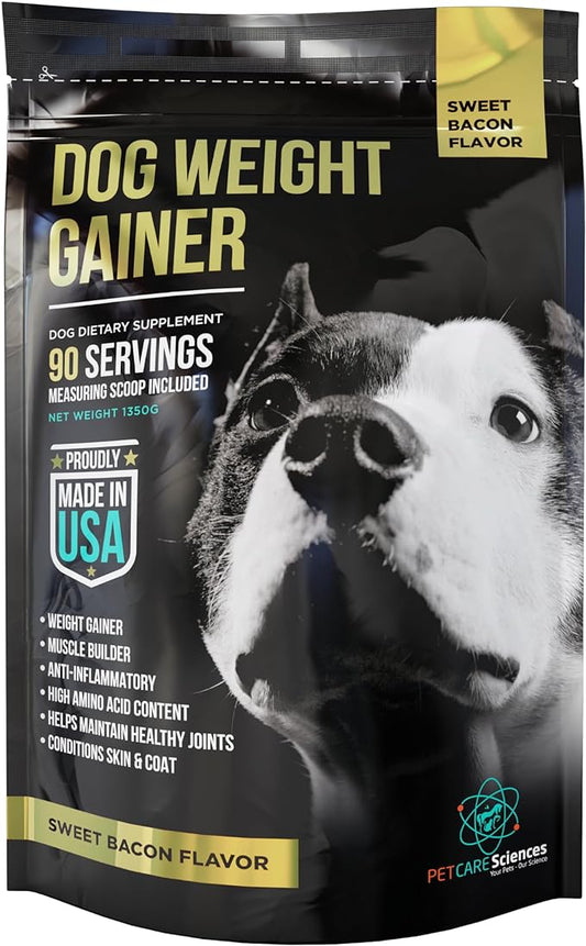 Dog Weight Gainer - Weight Gain Supplements for Dogs - Canine and Dog Muscle Builder - Dog Protein Powder - High Calorie Dog Food Supplement - Made in The USA