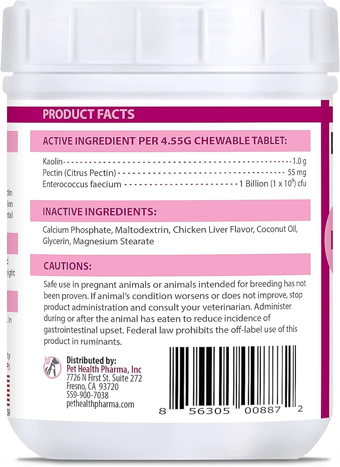 Tru-Pectin Anti-Diarrheal for Dogs & Cats, 250 Tablets– Chicken Liver Flavor –Helps Reduce Occasional Loose Stool & Diarrhea, Balance Gut pH, Support Normal Digestion & Gut Flora -Made in USA