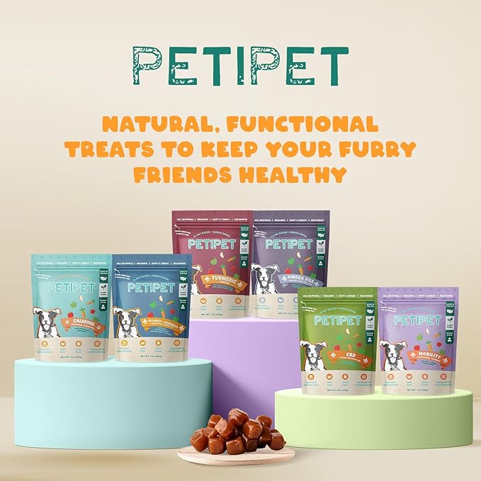 Turmeric + Curcumin - Natural, Human-Grade Allergy Relief Chews, Hip and Joint Supplement, and Anti-Inflammatory for Dogs