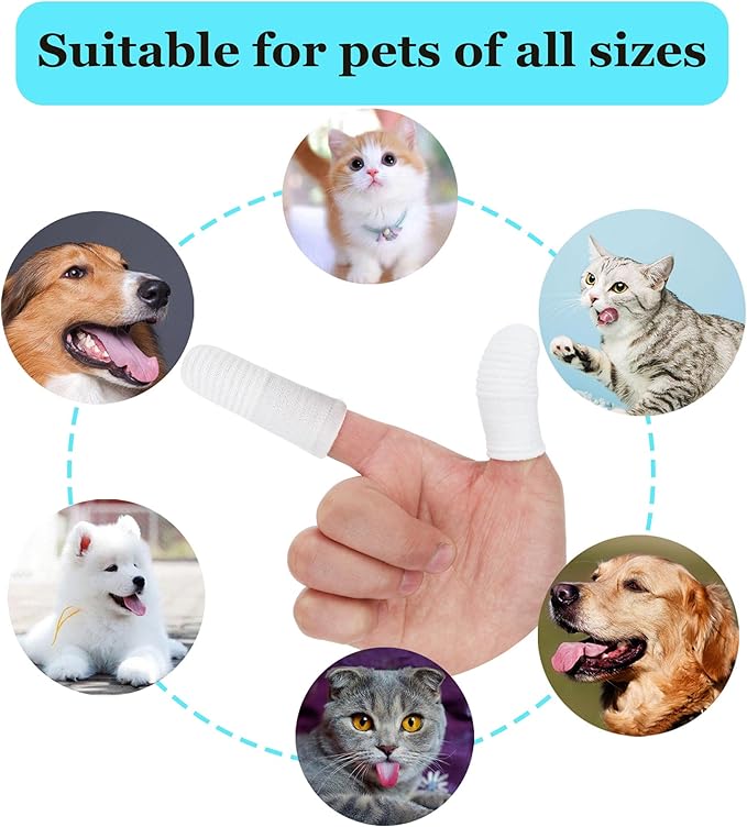 20 PCS Dog Toothbrush Pet Toothbrush Finger Toothbrush cat Toothbrush Washable & Comfortable & Durable 1 Set for 2 Fingers(20)
