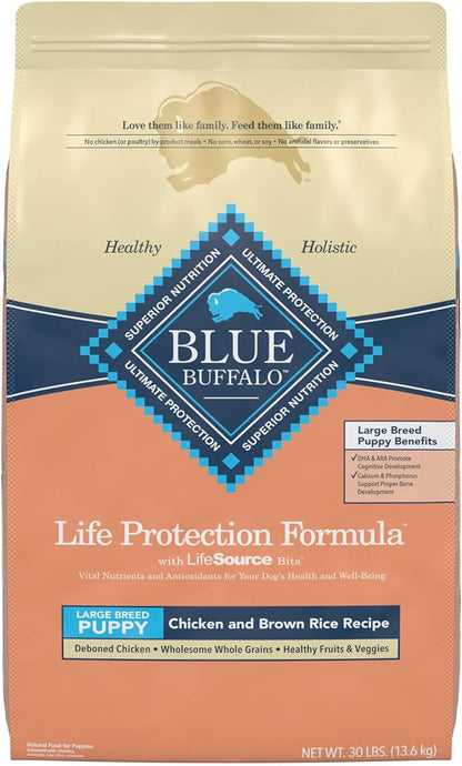 Blue Buffalo Life Protection Formula Natural Puppy Large Breed Dry Dog Food, Chicken and Brown Rice 30-lb