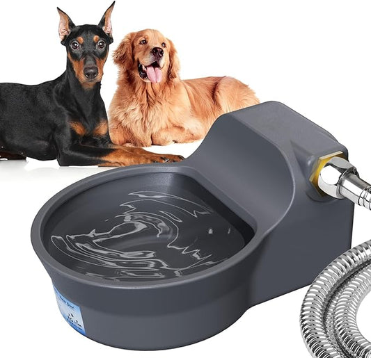 Automatic Water Bowl for Dogs, Patented 2L Dog Water Bowl Dispenser, Automatic Dog Waterer Fit 3/4'' GHT Faucet, Fit Water Pipe, Copper Connector Outdoor Dog Water Bowl for Chicken Livestock Animal