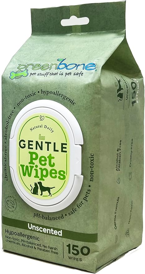 Gentle Pet Wipes Unscented 150 Wipes