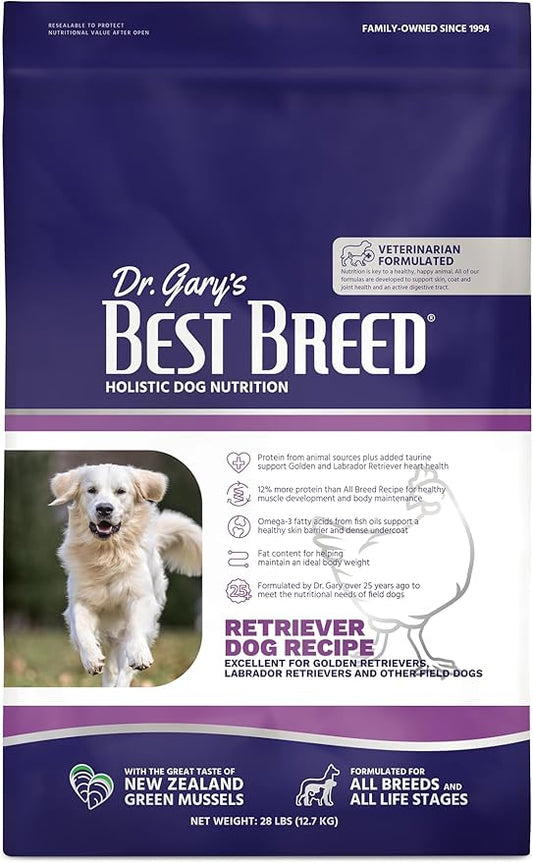 Best Breed Dr. Gary's Retriever Dog Recipe Made in USA [Natural Dry Dog Food] - 28lbs.