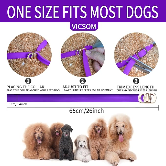4 Pack Flea Collar for Dogs, Dog Flea and Tick Collar 8 Months Flea and Tick Prevent for Dog, Waterproof Adjustable Dog Flea Collar, Tick and Flea Collar for Large Small Dogs Puppy Flea Collar, Purple