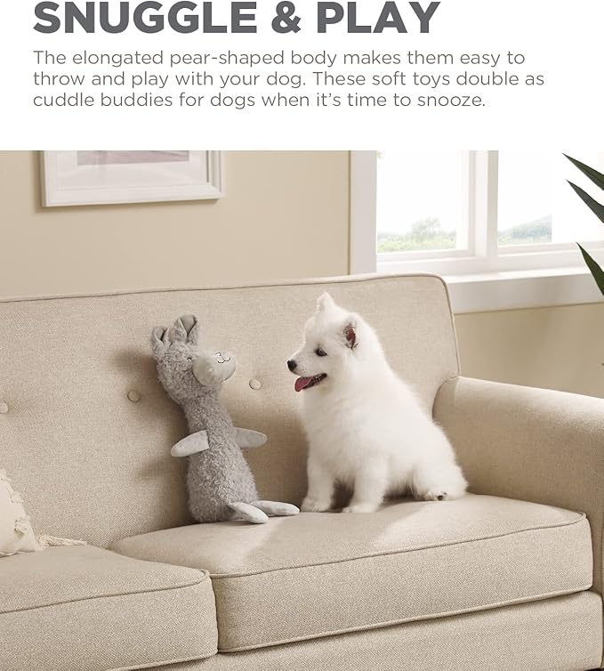 Charming Pet Scruffles Bunny Plush Squeaky Dog Toy, Large