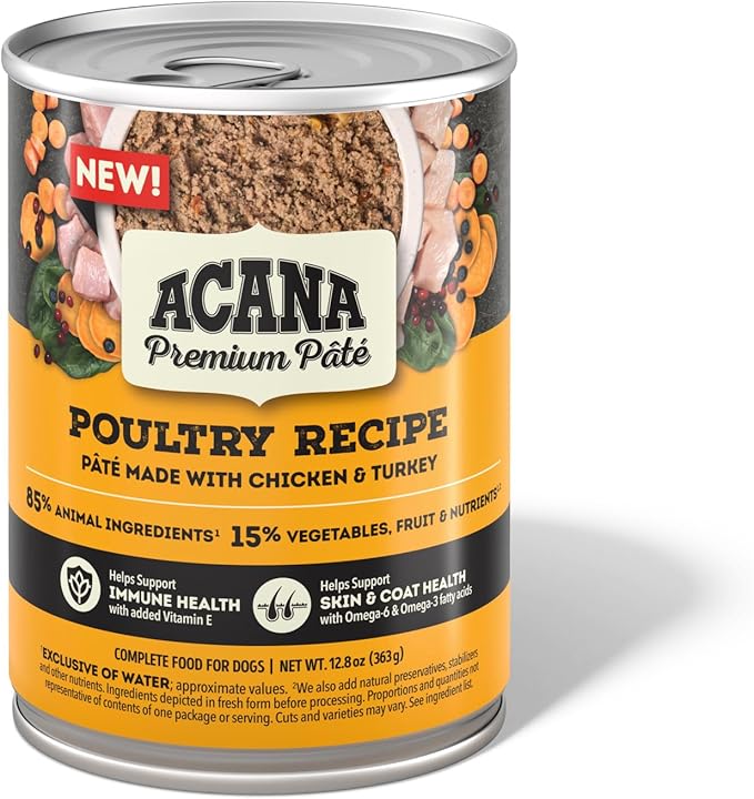 ACANA PREMIUM PATE™ Wet Dog Food, Poultry Recipe, 12.8oz Can (Case of 12)