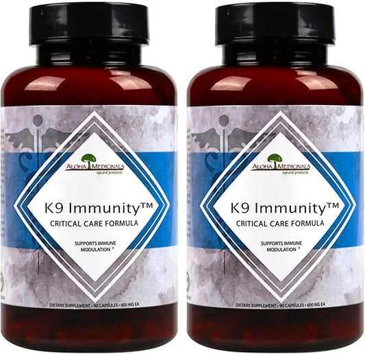 K9 Immunity, Immune Support Supplement for Dogs, Organic and Mushroom Enhanced Dog Health Supplies, Pack of 2, 90 Capsules Each