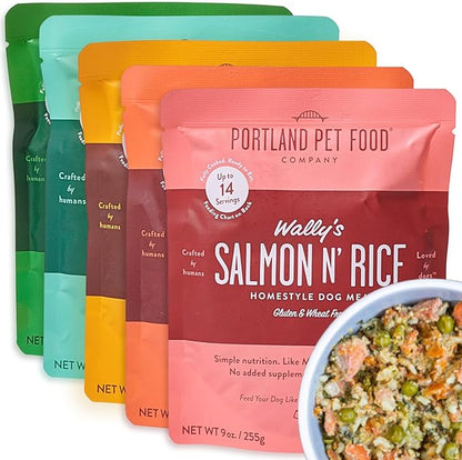 CRAFTED BY HUMANS LOVED BY DOGS Portland Pet Food Company Human-Grade Wet Dog Food Pouch: Fresh Dog Food Mixer and Dog Food Topper Multipack Packets