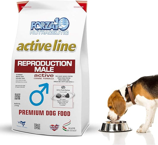 Forza10 Active Reproduction Male Diet Dry Dog Food, Helps Mating Problems and Encourages Fertility in Male Dogs, for All Type and Sizes of Breeds,18 Pound Bag