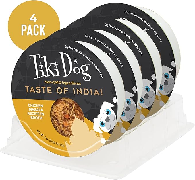 Tiki Dog Taste of The World - Dog Wet Food - Whole Foods - India! Chicken Masala - 3 oz Cup