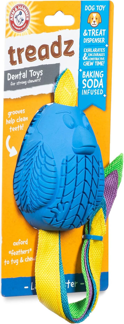Arm & Hammer for Pets Super Treadz Large Rooster Dental Chew Toy for Dogs - Dog Dental Toys Help Reduce Plaque & Tartar Buildup Without Brushing - Safe for Dogs up to 35 Lbs