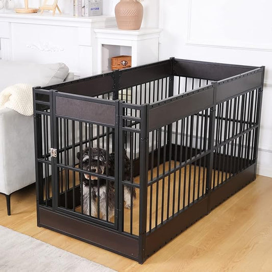Dog Playpen, 31.5" Height Dog Pen Indoor, Heavy Duty, Safe and Sturdy, Furniture Style Puppy playpen (Black)