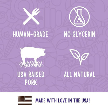 Full Moon Natural Cut Pork Jerky Healthy All Natural Dog Treats Human Grade Grain Free 10 oz