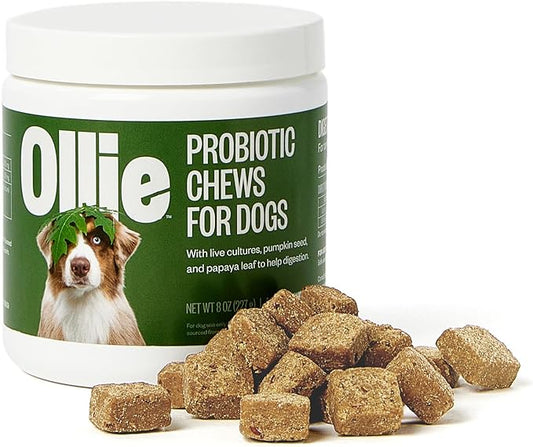 Ollie Belly Rubs Dog Probiotic Chews - Probiotics for Dogs - Dog Upset Stomach Relief - Probiotics for Dogs Digestive Health - Natural Dog Probiotics - Digestive Probiotics for Dogs - 60 count Appx.