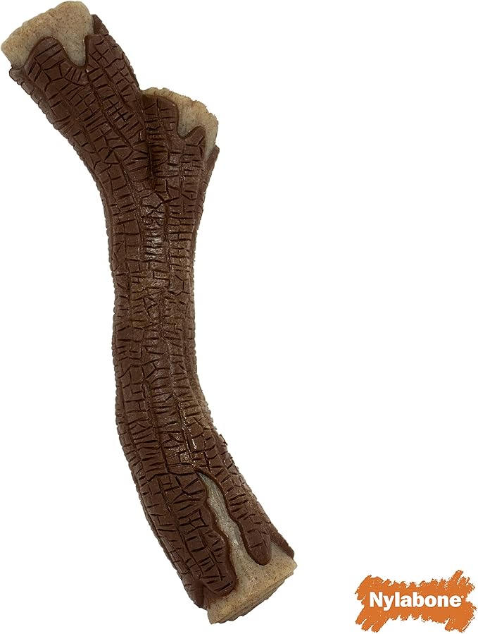 Nylabone Strong Chew Real Wood Stick Chew Toy for Dogs, Maple Bacon Flavor, Medium/Wolf (1 Count)