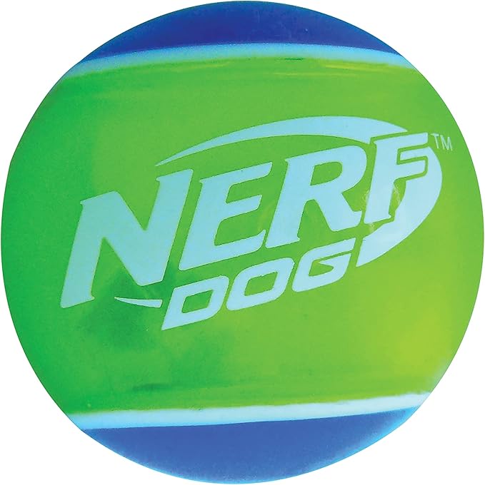 Nerf Dog Rubber Tennis Ball Dog Toys with Interactive Squeaker, Lightweight, Durable and Water Resistant, 2 Inches, for Small/Medium/Large Breeds, Two Pack, Mixed Colors 2Count(Pack of 1)