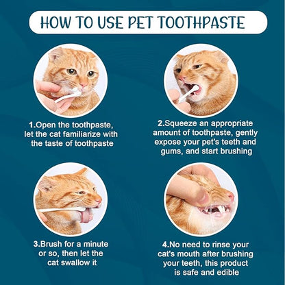 Dog Toothpaste Pet Dental Care: Dog Teeth Cleaning Kit Pets Dog Toothpaste for Dogs and Cats Teeth Cleaning Fresh Breath