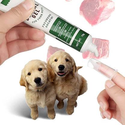 Pet Dog Toothbrush Toothpaste Finger Toothbrush Set Cat Toothbrush Teeth Cleaning Dental Care Kit Fresh Mouth Kit Beef Flavor Dog Cat Removal Plaque Gum Keep Tooth Health