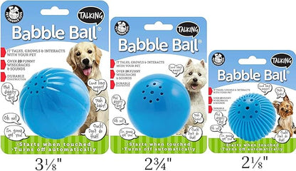 Pet Qwerks Talking Babble Ball - Interactive Chew Dog Toy - Small