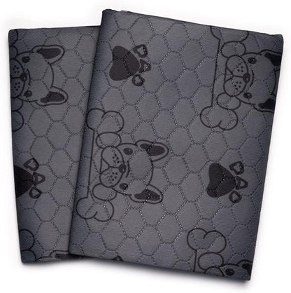 Washable Pee Pads for Dogs (2-Pack) Large 28 in x 35 in, Reusable Quilted Pet Training, Dark Gray Floor Mat Absorbent Whelping Potty and Crate Liner (DK Gray)