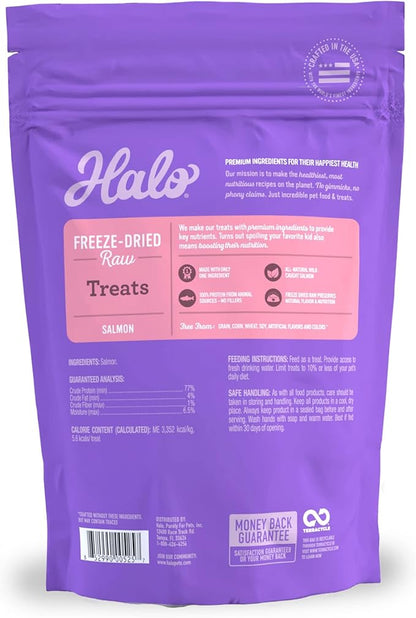 Halo 100% Wild Caught Salmon Freeze Dried Raw Treats, 2.5 oz.
