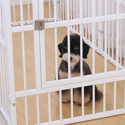 Dog Playpen 31.5" Height Puppy Pen,Heavy duty 31"- 63" Inch Extendable, Safe and Sturdy dog pens, Easy Assemble for Outdoor Indoor pet playpen