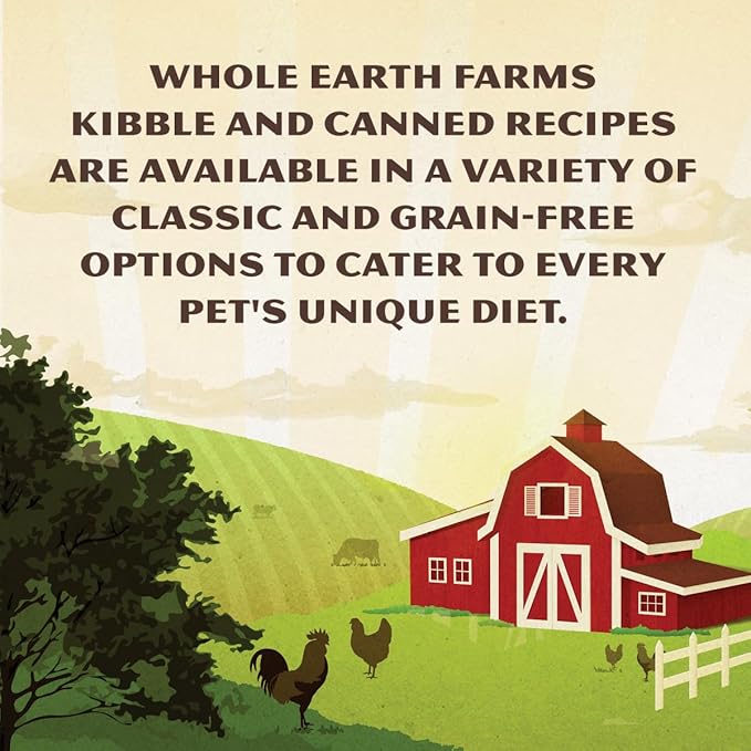 Whole Earth Farms Natural Grain Free Dry Kibble, Wholesome and Healthy Dog Food, Chicken and Turkey Recipe - 4 LB Bag