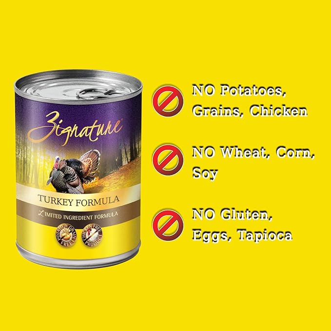 Zignature Turkey Formula Grain-Free Wet Dog Food 13oz, case of 12